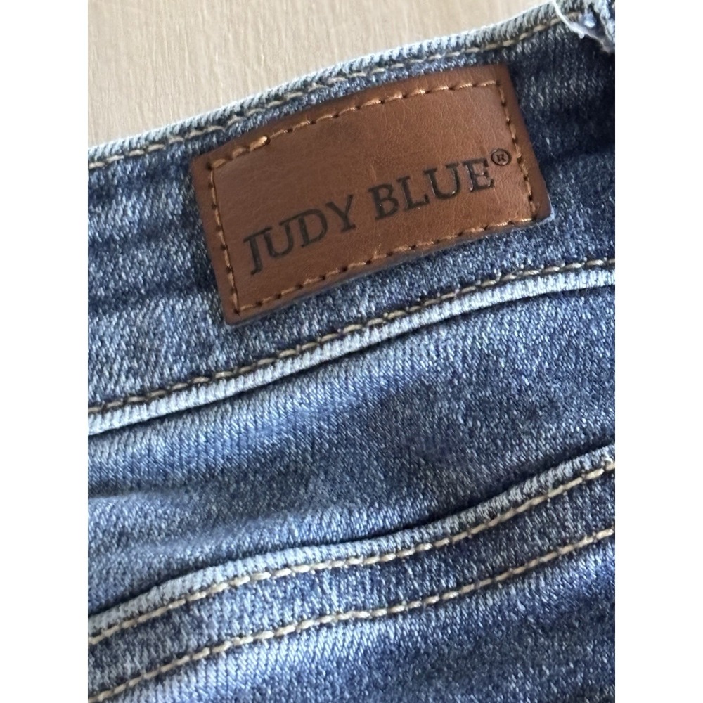 Judy Blue Boyfriend Jeans Junior 15/32 Distressed High Rise Stretch Denim EUC - Picture 5 of 11